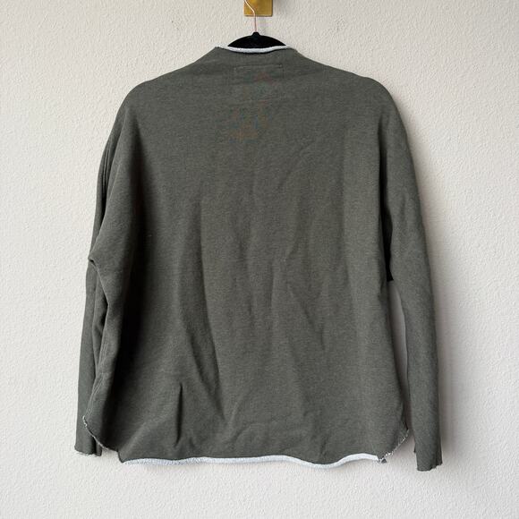 Frank & Eileen Funnel Neck Capelet Sweatshirt in Moss Size XS - Picture 3 of 6